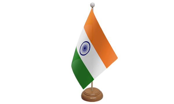 India Small Flag with Wooden Stand